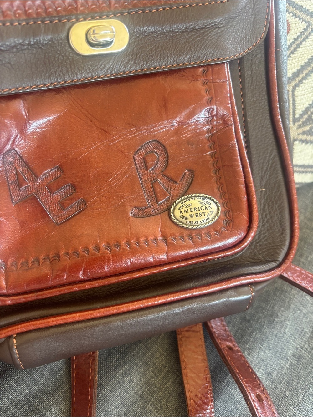 American West Brown Leather Bag - Picture 2 of 4